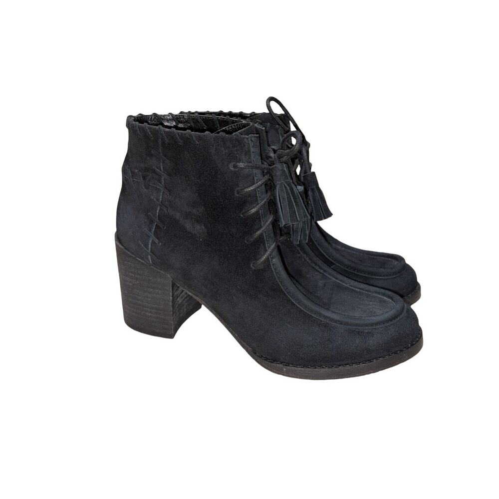 STUART WEITZMAN Wallawalla Black Suede Tassel Ankle Boots Size: EU 37 US 6.5